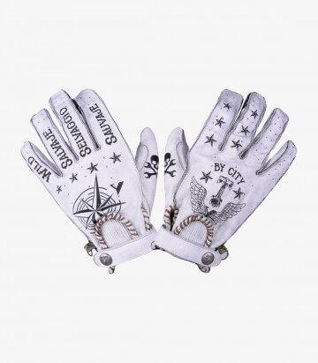 Summer man Second Skin Gloves from By City color tattoo II white