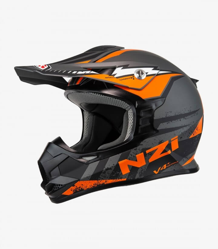 NZI Knobby Bolt Antracite&Orange Matt Full Face Helmet