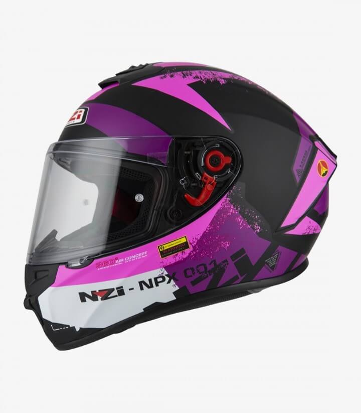 NZI Trendy Canadian Black&Purple Matt Full Face Helmet