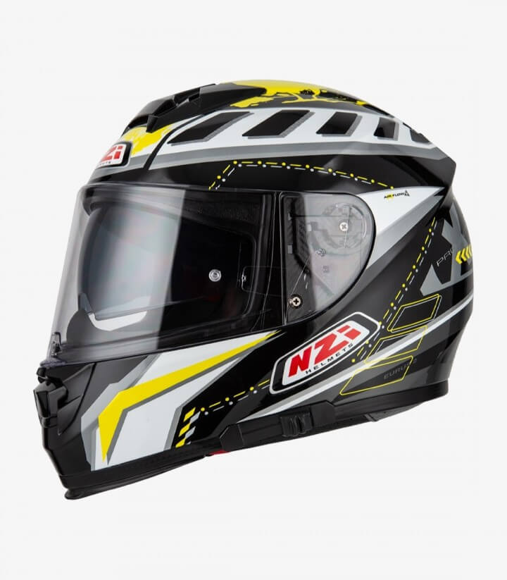 Casco Integral NZI Eurus 2 Project Negro, blanco y amarillo mate