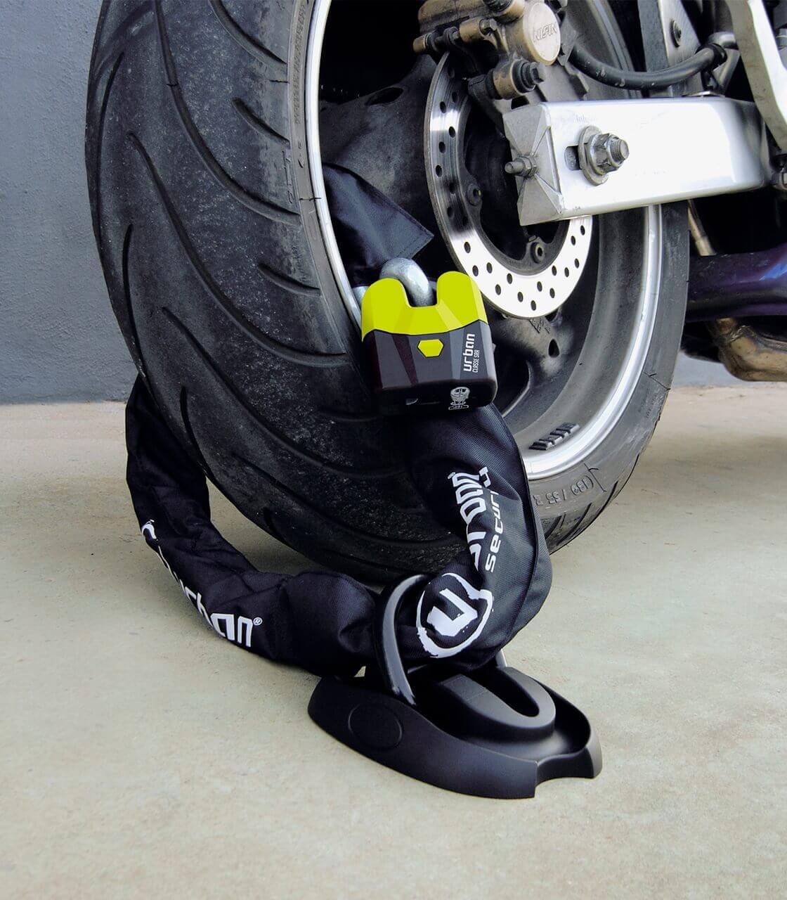 URBAN U4K170 - Candado de cadena para motocicleta, cadena resistente, nivel  11, cadena de acero y cerradura ø10, acero endurecido, 66.9 in - 66,92