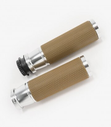 Silver Vintage motorcycle grips by Puig