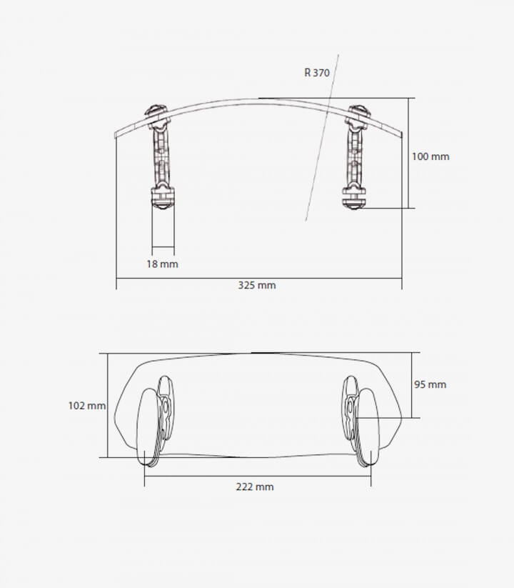 Multi-verstellbarer Windschildaufsatz Puig Clip-on Getönt 6375H