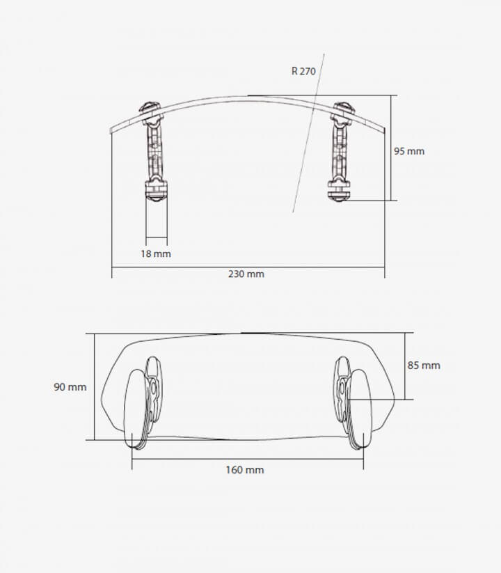 Multi-verstellbarer Windschildaufsatz Puig Clip-on Getönt 6319H