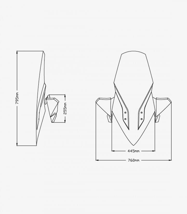 Windschild Puig V-Tech Line Touring Kymco Xciting 400i (22-23), Xciting S 400 (19-25) Klar 3757W