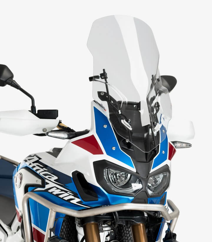 Honda CRF1000L Africa Twin Puig Touring with M.E.M. Transparent Windshield 3714W