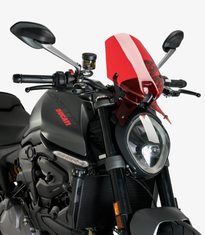 Windschild Puig New Generation Sport Ducati Monster 937 (21-25) Rot 20712R