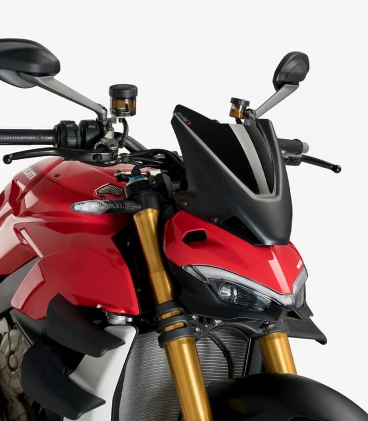Windschild Puig New Generation Sport Ducati Streetfighter V2/V4/V4S (20-24) Schwarz 20467N