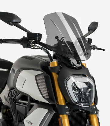 Windschild Puig New Generation Touring verstellbar Ducati Diavel 1260 (19-23) Dunkel getönt 3775F