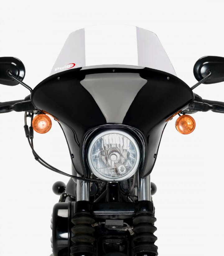 Puig 21055W Batwing Windschutzscheibe SML Sport Transparent – Klare PMMA-Scheibe Für Custom Bikes