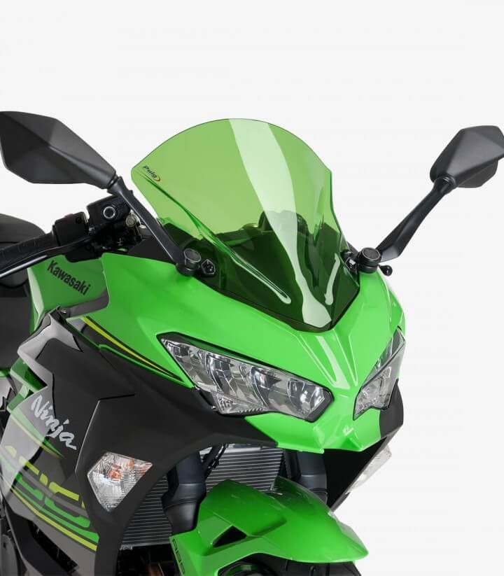 Windschild Puig Z-Racing Kawasaki Ninja 400 (18-24), 7 Hybrid/E-1 (24-26) Grün 9976V