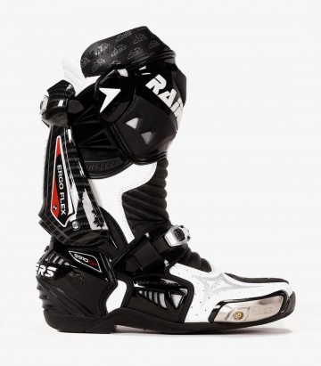Botas de moto unisex Rainers 999 GP Carbono negro y blanco