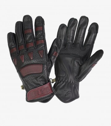 Handschuhe Pilot II von By City für den Sommer für Herren Farbe Schwarz und Rot