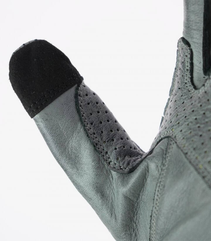 Handschuhe Pilot II von By City für den Sommer für Herren Farbe Grau