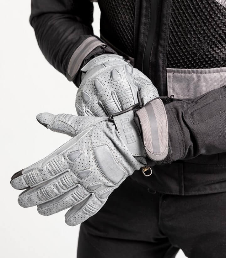Guantes Pilot II de By City de verano de hombre color gris
