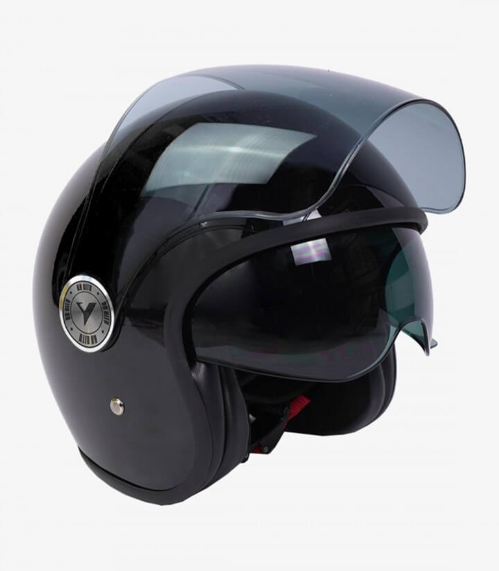 Casco jet By City The City negro brillante