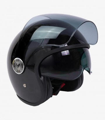 Casco jet By City The City negro brillante