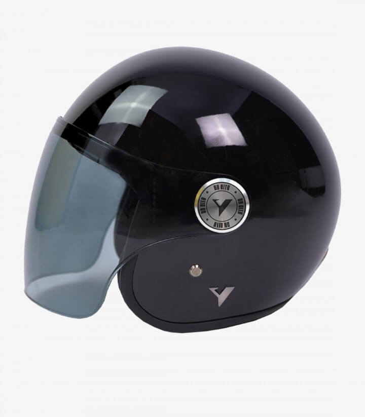 Casco jet By City The City negro brillante