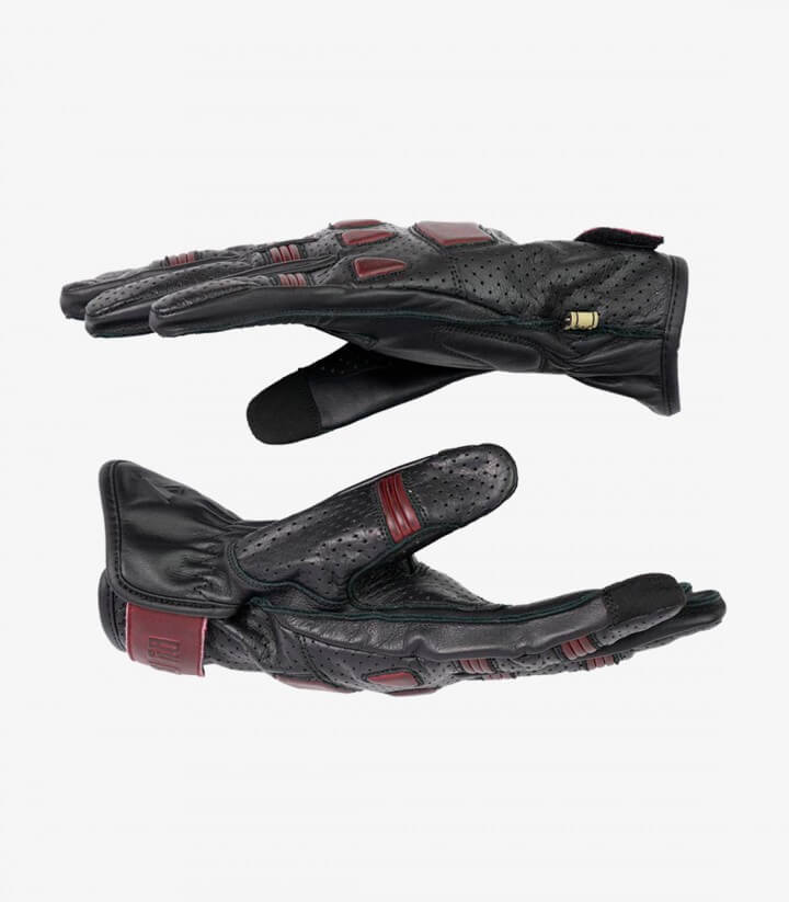 Handschuhe Pilot II von By City für den Sommer für Herren Farbe Schwarz und Rot