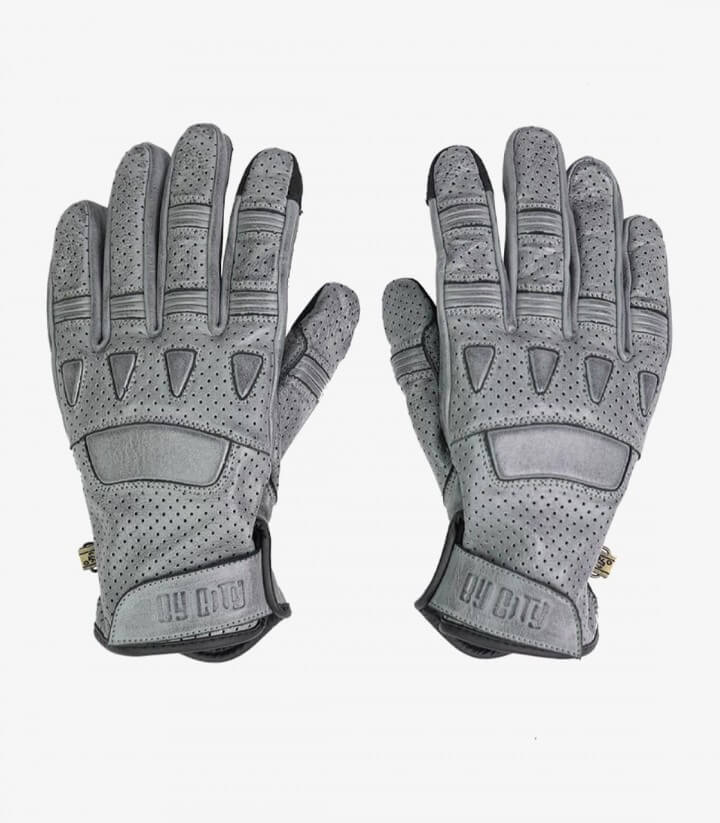 Handschuhe Pilot II von By City für den Sommer für Herren Farbe Grau