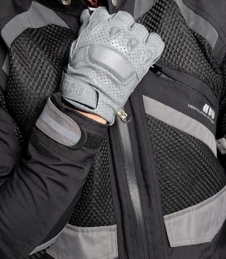 Handschuhe Pilot II von By City für den Sommer für Herren Farbe Grau