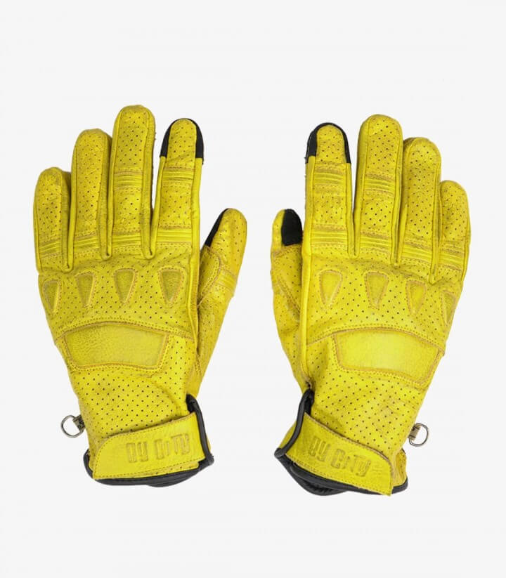 Handschuhe Pilot II von By City für den Sommer für Herren Farbe Gelb