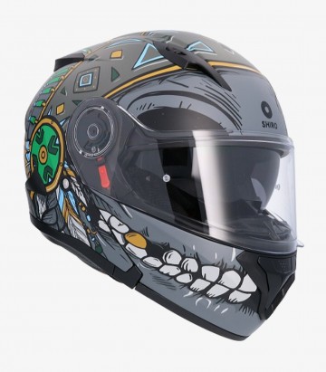 Matt black & green Modular Shiro SH-508 Apache Helmet