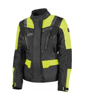 Stelvio light lady Summer Jacket for Woman from Hevik in color Black & Fluor Yellow