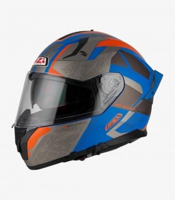 NZI Go Rider Trident Blue&Antracite&Orange Matt Full Face Helmet