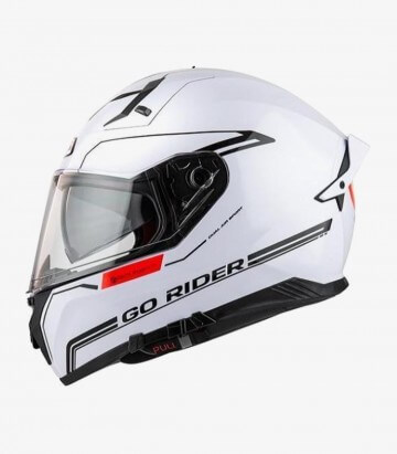 NZI Go Rider White Full Face Helmet