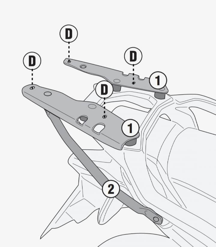 Adaptador para montar maleta trasera Givi en Honda XL 750 Transalp (2023) SR1201