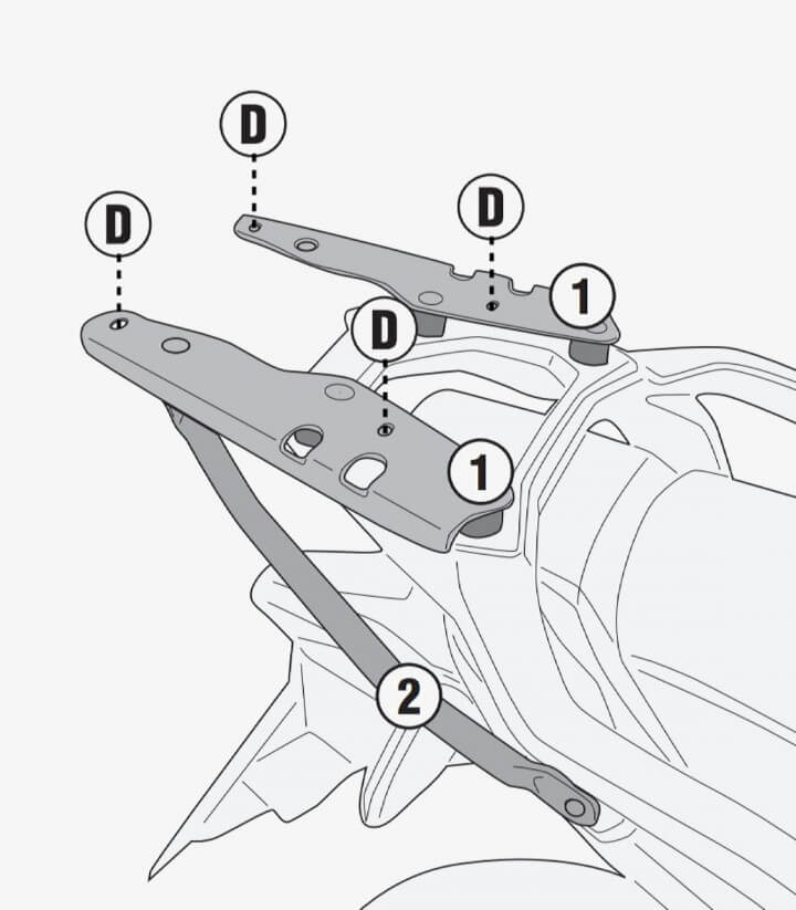 Specific rear rack to mount Givi case on Honda XL 750 Transalp (2023) SR1201