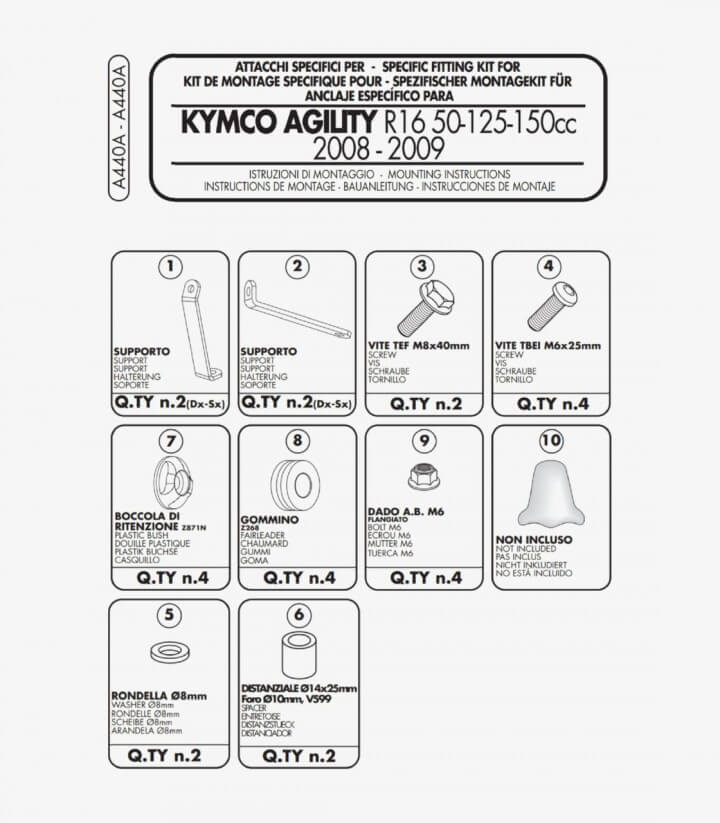 Kit montaje A440A para cúpula Givi 440A y 441A