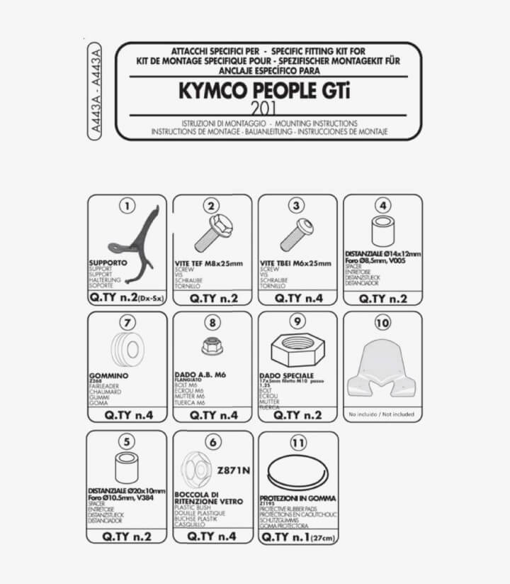 Kit montaje A443A para cúpula Givi 443A