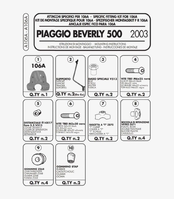 Kit montaje A106A para cúpula Givi 106A