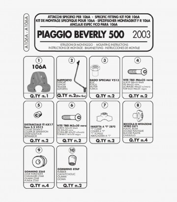 Kit montaje A106A para cúpula Givi 106A