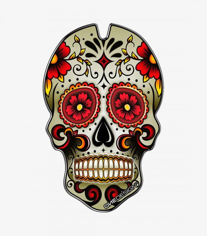 Tankpad Skull in der Farbe Rot von Puig 3673R