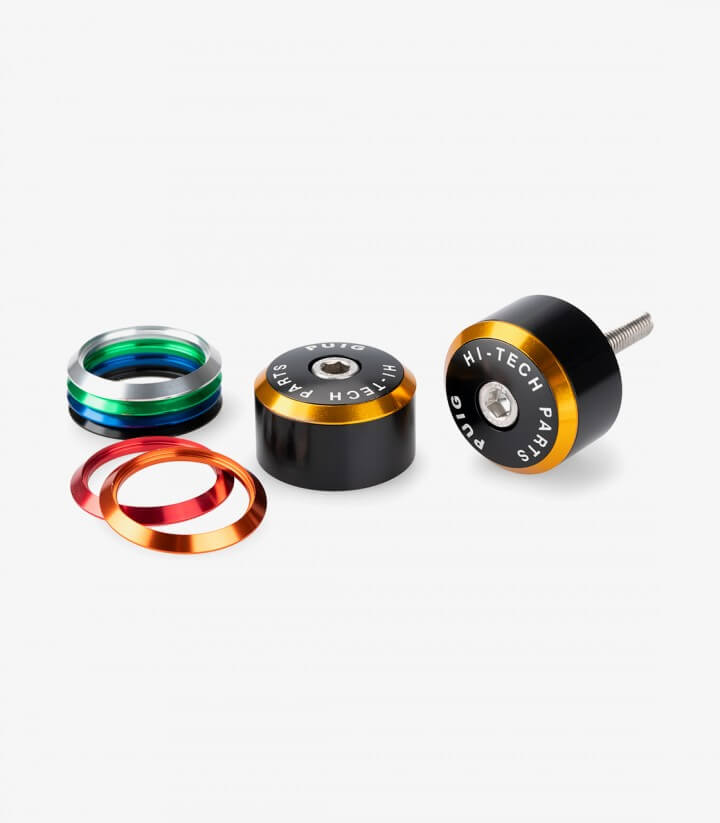 Puig Lenkerendgewichte Balance 21693N in Schwarz mit Ringen für several Honda, Suzuki and Yamaha models