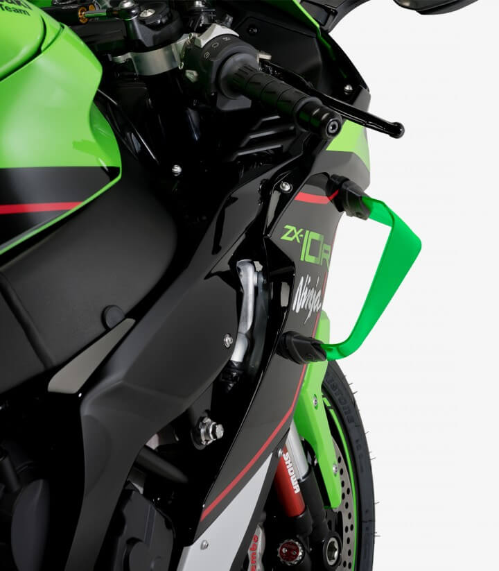 Race side winglets 20543V for Kawasaki ZX-10R/RR Green by Puig