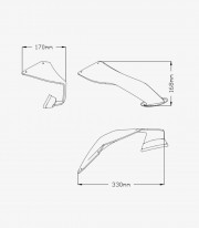 GP frontal winglets 20523H for Yamaha YZF-R1/M Smoked by Puig