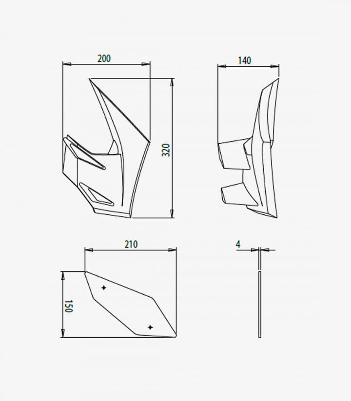 Winglets seitlich Naked 20328V Puig Kawasaki Z650 (20-24) Grün