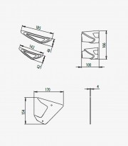 Naked side winglets 20380A for Yamaha MT-09 Blue by Puig