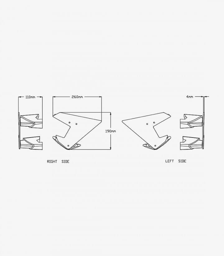 Winglets seitlich Naked 20462T Puig KTM 1290 Superduke R / R EVO / RR (20-24) Orange