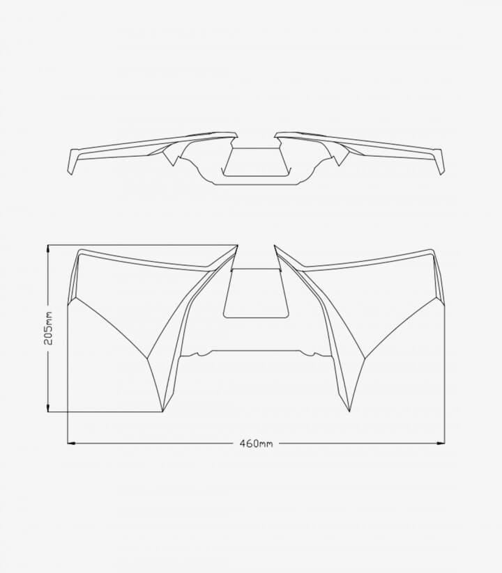 Alerones frontales Naked 21519J para Honda CB750 Hornet color Negro mate de Puig