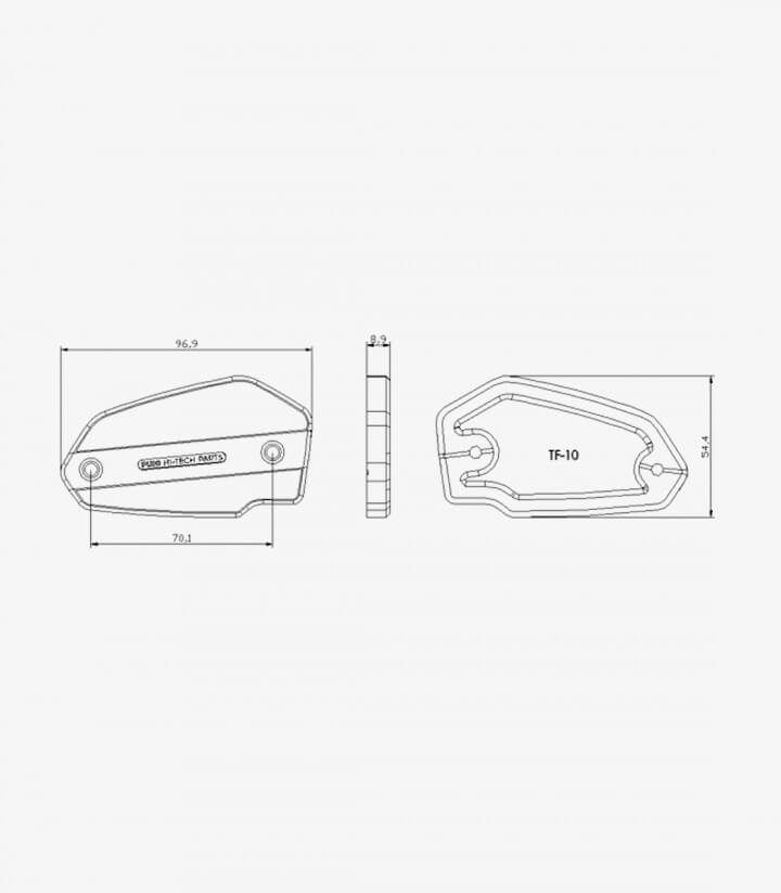 Tapa depósito líquido freno Puig color Negro 9275N para varios modelos de Kawasaki