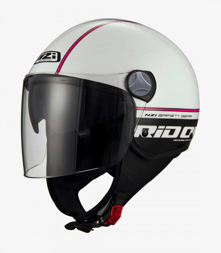 NZI Capital 2 Duo Rid On White Pink Open Face Helmet 150300A057
