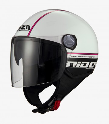 NZI Capital 2 Duo Rid On White Pink Open Face Helmet