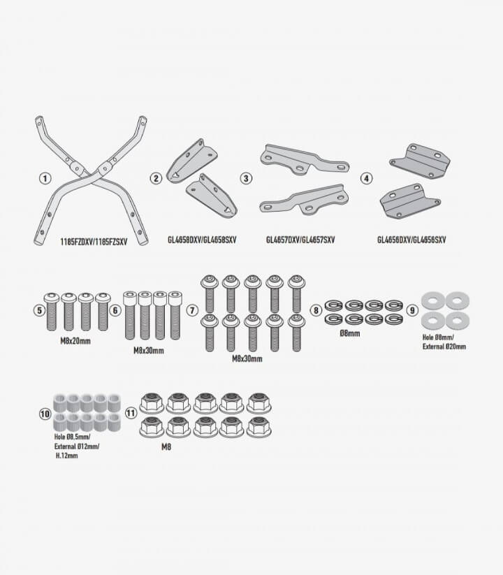 Adaptador maleta trasera Givi Honda CB650R y CBR650R 1185FZ