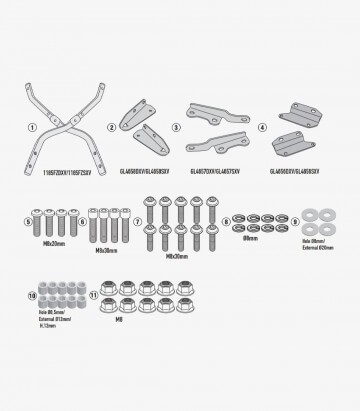 Givi rear case adapter for Honda CB650R and CBR650R 1185FZ