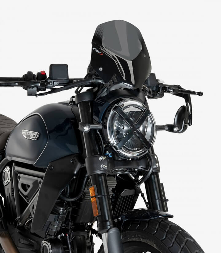 Ducati Scrambler Full Throttle / Icon / Nightshift (2023 - 2024) Puig Naked New Generation Sport Dark smoked Windshield 21580F